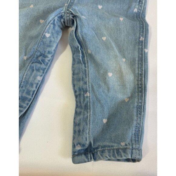 Oshkosh B'Gosh Girls 12 Months Bib Overalls Hearts Adjustable Crotch Snaps - Picture 5 of 11